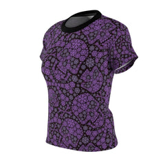 Skull Purple Snowflake All Over Print T-shirt For Women - Wonder Skull