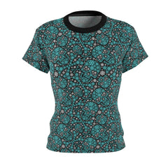 Skull Teal Snowflake All Over Print T-shirt For Women - Wonder Skull