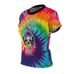 Skull Tree Tie Dye All Over Print T-shirt For Women - Wonder Skull