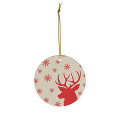 Snowflake Reindeer Ceramic Ornaments - Wonder Skull