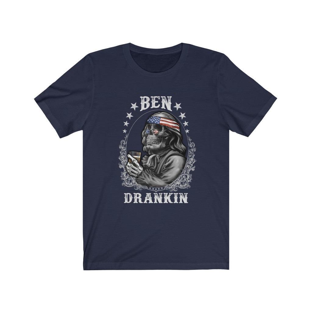 Funny Ben Drankin Skull T-shirt - Wonder Skull