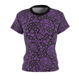 Skull Purple Snowflake All Over Print T-shirt For Women - Wonder Skull