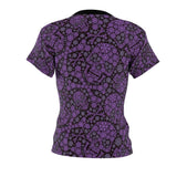 Skull Purple Snowflake All Over Print T-shirt For Women - Wonder Skull