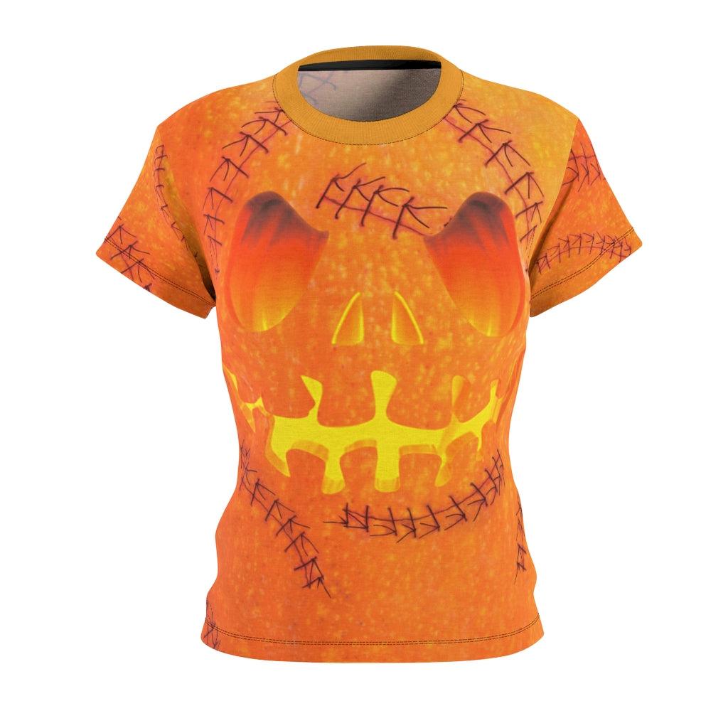 Halloween Pumpkin All Over Print T-shirt For Women - Wonder Skull