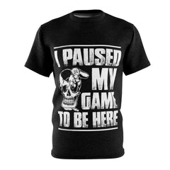 I Paused My Game - Unisex AOP Cut & Sew Tee - Wonder Skull