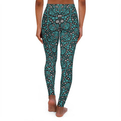 Skull Teal Snowflake Women's Spandex Leggings - Wonder Skull