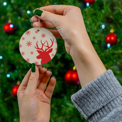 Snowflake Reindeer Ceramic Ornaments - Wonder Skull