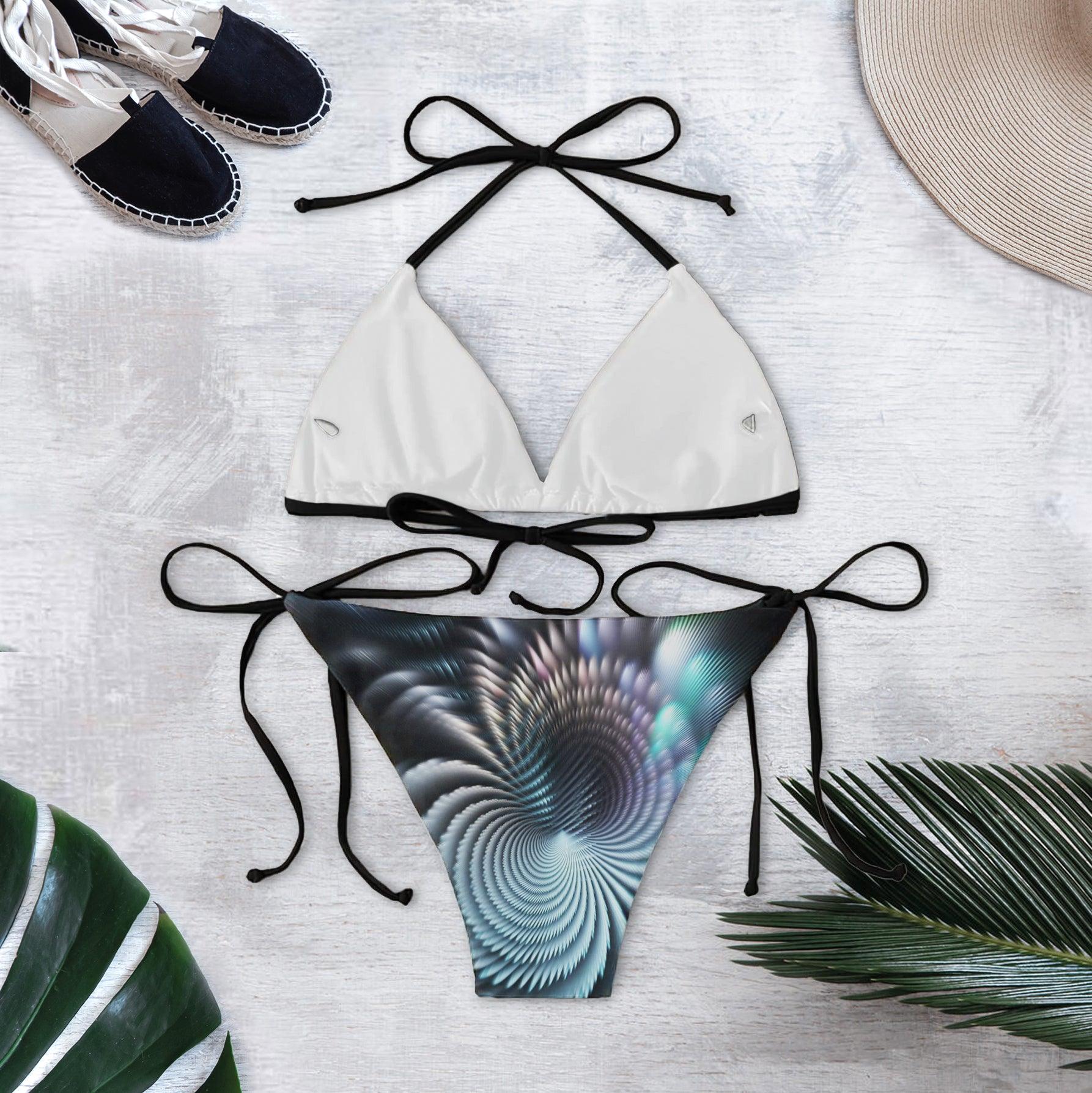 Tornado Abstract Skull Art String Triangle Bikini - Wonder Skull