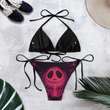 Nightmare Tiedye Pink Art String Triangle Bikini - Wonder Skull