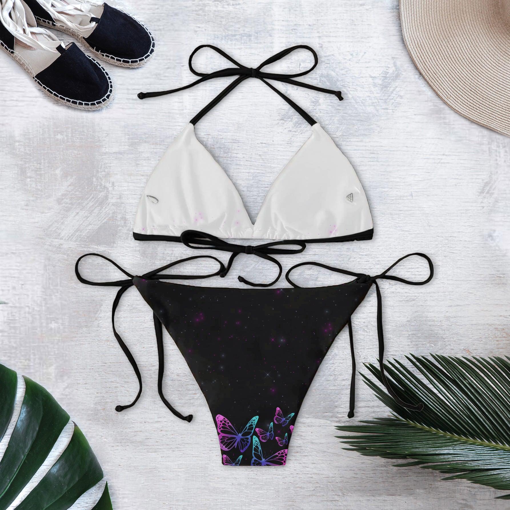 Butterfly Skull Art String Triangle Bikini - Wonder Skull