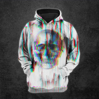 Black White Flicker Skull And Roses Print Combo Hoodie And Leggings - Wonder Skull
