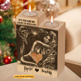 Customized Wooden Candle Holders Heart Anniversary Gifts - Wonder Skull