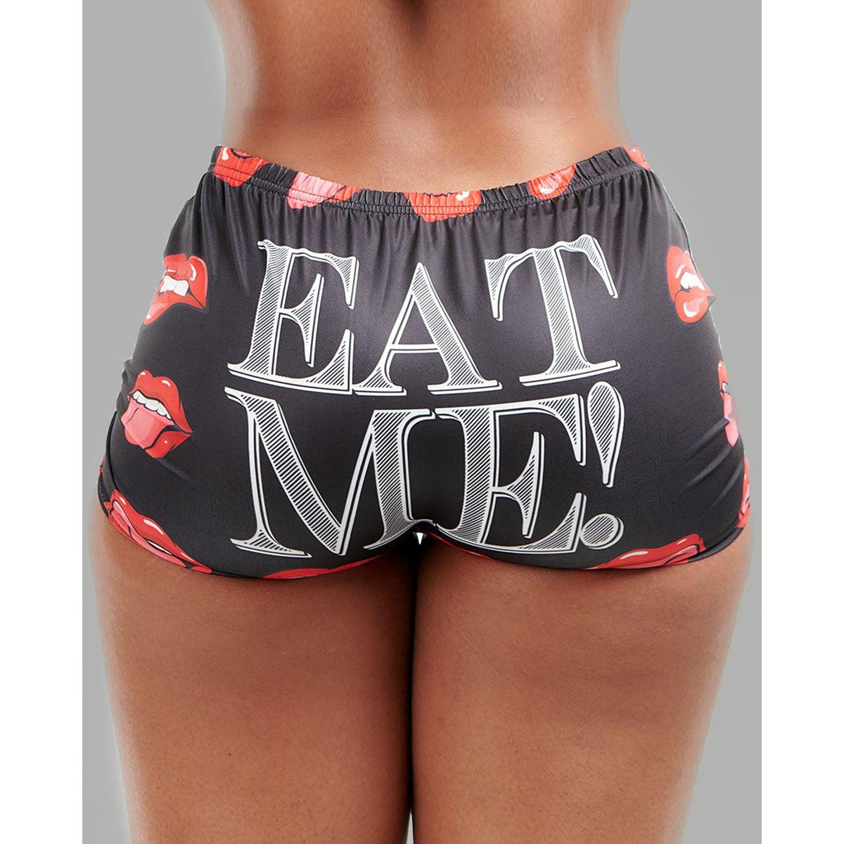 Eat Me Lips Shorts, Naughty Sleep Pants For Women - Wonder Skull