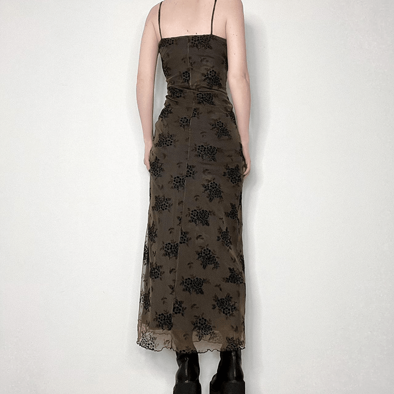 Fairy Gothic Dress, Elegant Floral Long Vestido For Women - Wonder Skull