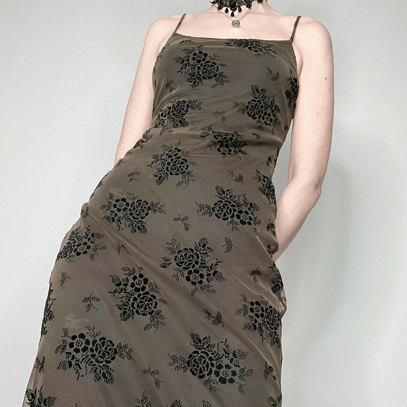 Fairy Gothic Dress, Elegant Floral Long Vestido For Women - Wonder Skull