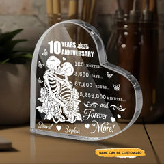 Forever More - Customized 10th Marriage Gifts Couple Crystal Heart - Wonder Skull