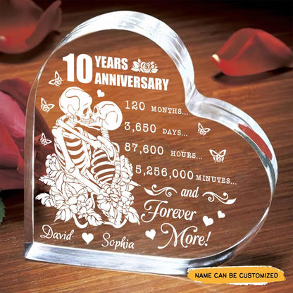 Forever More - Customized 10th Marriage Gifts Couple Crystal Heart - Wonder Skull
