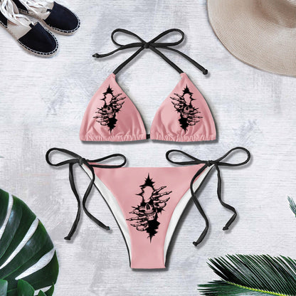Skull Crack Art String Triangle Bikini - Wonder Skull