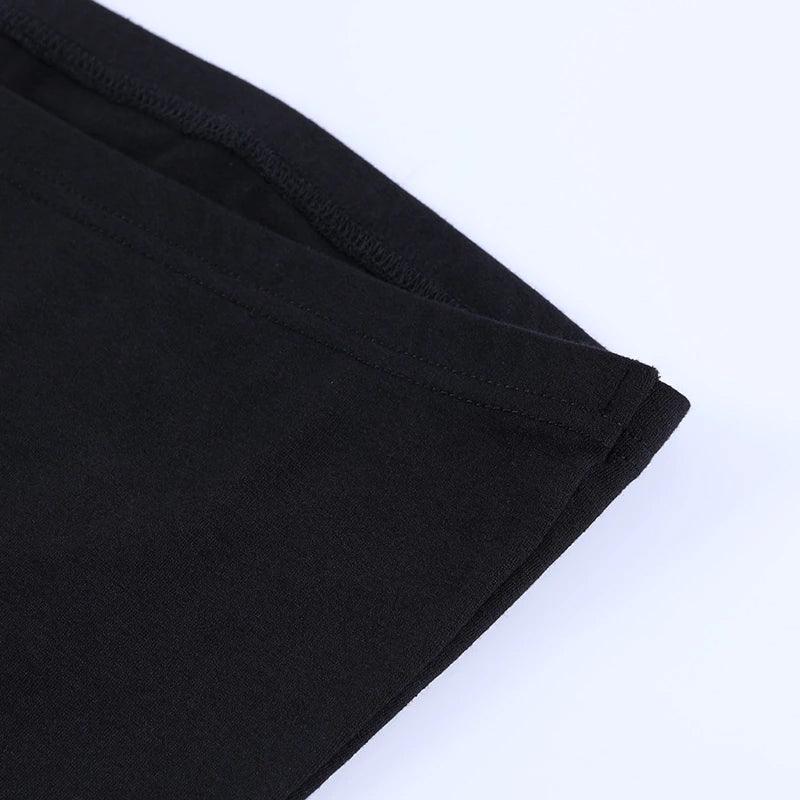 Goth Demon Print Black Tube Top, Sexy SleeveLess Clubwear For Women - Wonder Skull