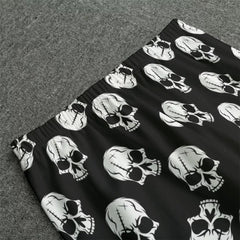 Gothic Love Heart Skull Pajamas Couple Set - Wonder Skull