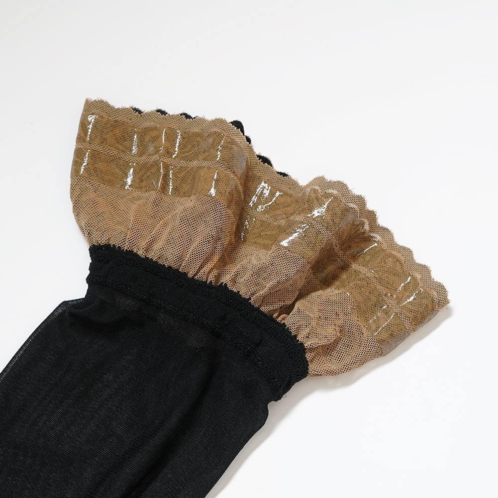 Gothic Black Lace Transparent Socks, Sexy Nightclub Thigh High Stockings For Women - Wonder Skull