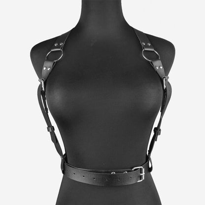 Gothic Chest Harness Body Collection, Sexy Lingerie Top Leather For Women - Wonder Skull