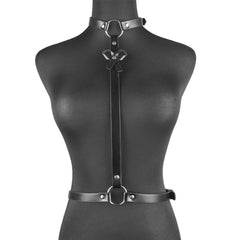Gothic Chest Harness Body Collection, Sexy Lingerie Top Leather For Women - Wonder Skull