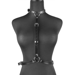 Gothic Chest Harness Body Collection, Sexy Lingerie Top Leather For Women - Wonder Skull