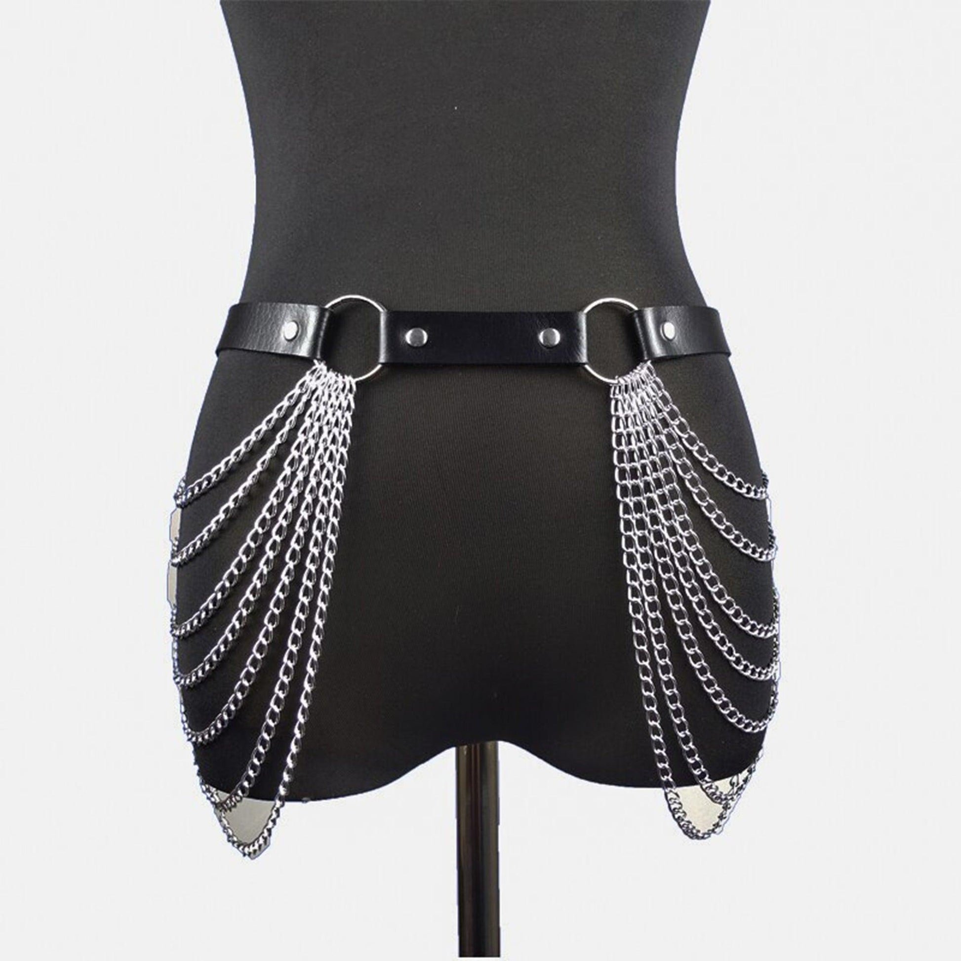 Gothic Chest Harness Body Collection, Sexy Lingerie Top Leather For Women - Wonder Skull