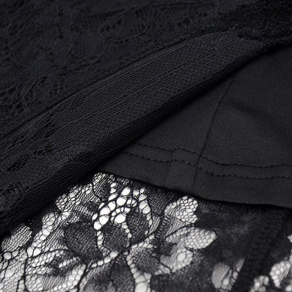 Gothic Dark Split Lace Sexy Midi Dresses, Fashionable Sleeveless Partywear For Women - Wonder Skull