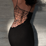 Gothic Sexy Spider Web Long Dress, Sexy Cut-out Party Wear For Women - Wonder Skull