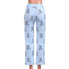 Skull Print High Waist Joggers Pants For Women - Wonder Skull