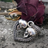 Heart Skull Necklace, Necklace Chain, Pendant Badass Unique Design - Wonder Skull