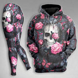 Skull Lava Rose Pink Combo Hoodie and Leggings - Wonder Skull