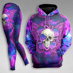 Skull Butterfly Purple Gothic Combo Hoodie and Leggings - Wonder Skull