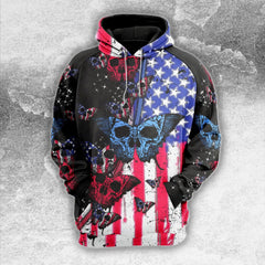 Independence Day Butterfly Combo Hoodie and Leggings - Wonder Skull