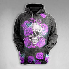 Skull Rose Pink Gothic Combo Hoodie and Leggings - Wonder Skull