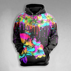 Skull Flower Colorful Gothic Combo Hoodie and Leggings - Wonder Skull