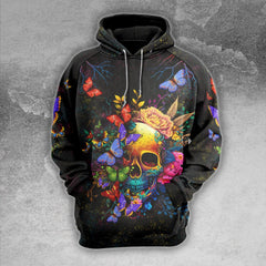 Lighning Skull Rose Butterfly Colorful Combo Hoodie and Leggings - Wonder Skull