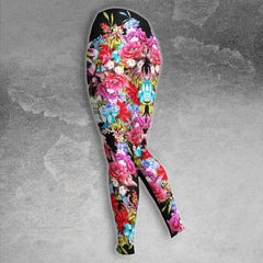 Colorful Skull Rose Butterfly Combo Hoodie and Leggings - Wonder Skull