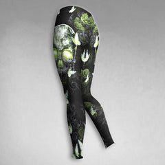 Skull Gothic Butterfly Green Combo Hoodie and Leggings - Wonder Skull