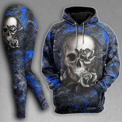 Skull Lava Blue Gothic Combo Hoodie and Leggings - Wonder Skull