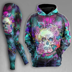 Chain Skull Rose Colorful Combo Hoodie and Leggings - Wonder Skull