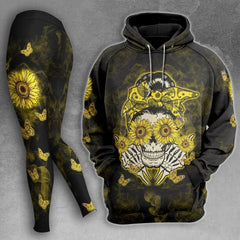 Sunflower Skull Butterfly Combo Hoodie and Leggings - Wonder Skull