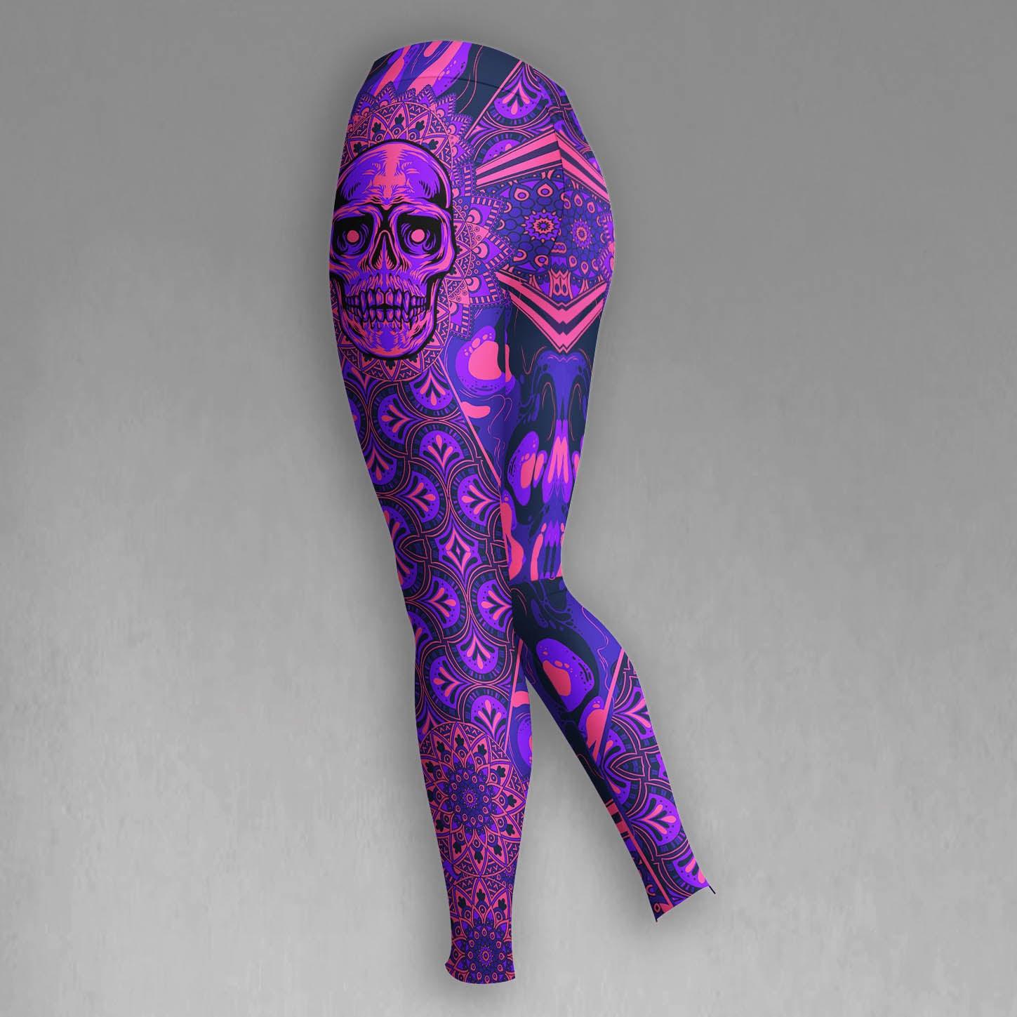 Skull Sugar Purple Pattern Gothic Combo Hoodie and Leggings - Wonder Skull