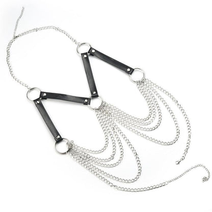 Punk Rock Chain Top, Sexy Body Harness Leather Belt For Women - Wonder Skull