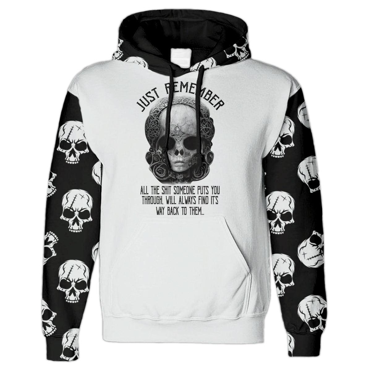 Just Remember Skull Gothic All Over Print Unisex Hoodie - Wonder Skull
