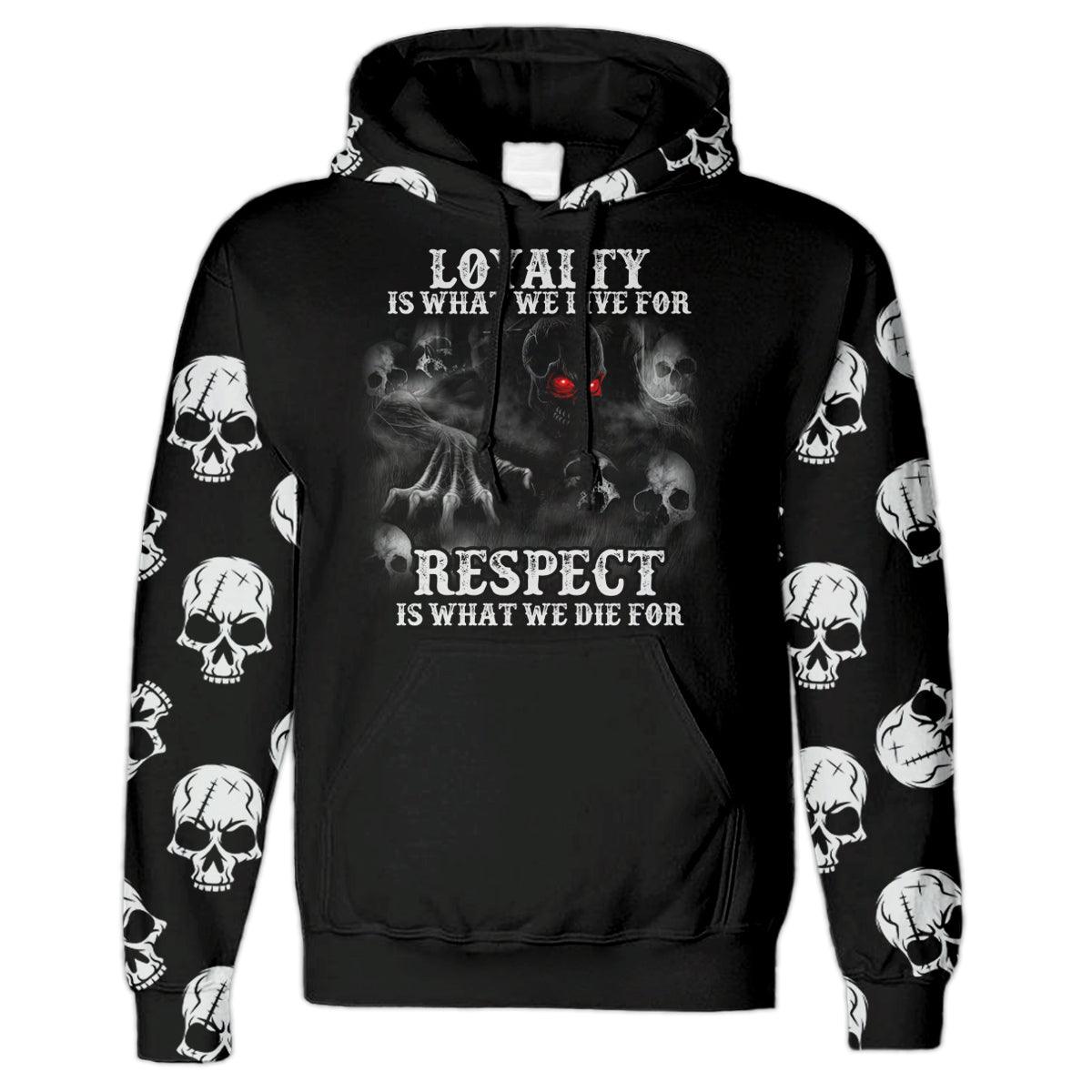 Loyalty Respect Skull All Over Print Unisex Hoodie - Wonder Skull