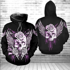 Pink Skull Gothic Artwork Combo Hoodie and Leggings - Wonder Skull