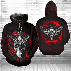 Rose Butterfly Skull Gothic Artwork Combo Hoodie and Leggings - Wonder Skull